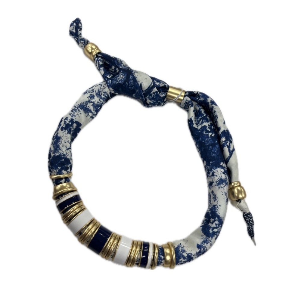 NWT ⚜️🩵💙⚜️ Piper K gorgeous blue tones adjustable scarf necklace - Picture 8 of 14